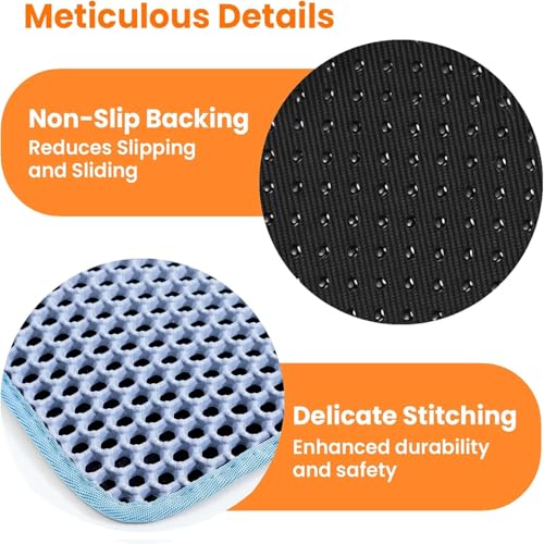 Image of Emily Pets Cat Litter Mat | Double Layer Honeycomb Design with Large Holes | Waterproof, Non-Slip & Easy to Clean