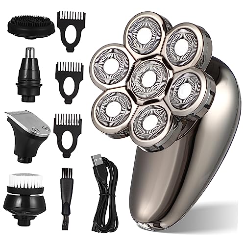 LIFKOME Men's Electric Razor 7-Head Facial Trimmer Beard Kit Electric Face Shaver Travel Shaver