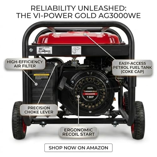 Image of VI POWER GOLD 3 KVA SELF START GENERATOR FOR HOME AND OUTDOOR USE | 3 KW OR 3000 WATT GENERATOR