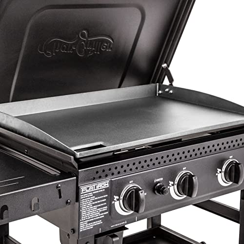 CharGriller 8428 Flat Iron 3 Burner Outdoor Griddle Gas Grill with Lid