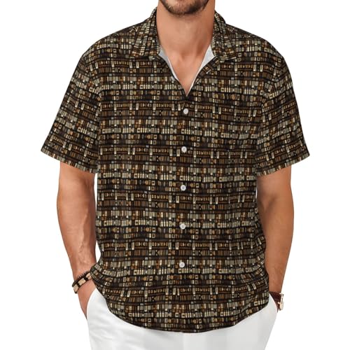 wdarff Camisas de manga corta con estampado tribal africano para hombre, ropa de playa, lavable, viajes, senderismo, camping, uso diario, Negro, XXL