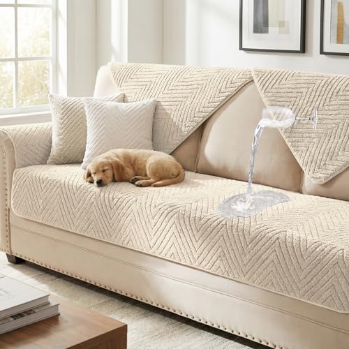 Turquoize Waterproof Couch Cover for Dogs Fuzzy Pet Couch Covers