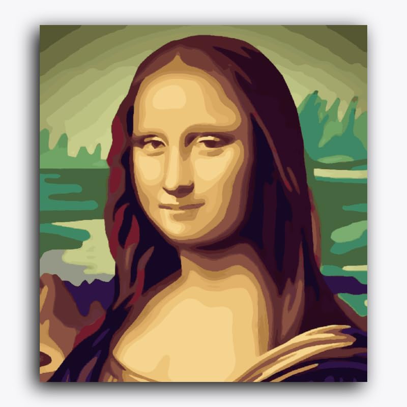 Monalisa by Leonardo da Vinci - Paint by Number Kit, D.I.Y painting kit, Painting for Kids, s, Adults, s with Brushes and Acrylic Colours for Decor Gift Relaxation Learning (18x20 inch)