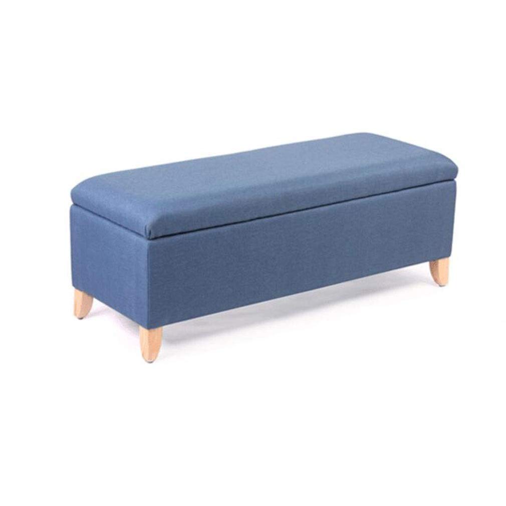 Repose-Pieds Ottoman Rouge 80 cm en Bois Massif avec Coffre