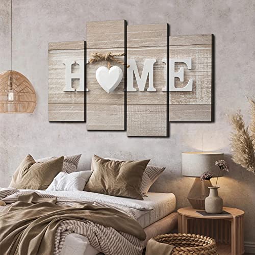 White Home Wall Decor Love Sweet Heart Canvas Wall Art For Living Room Abstract Farmhouse Sign Print Picture Modern Artwork Painting For Bedroom Bathroom Decoration 48"L X 32"H Giclee Wedding Gift #TOP5