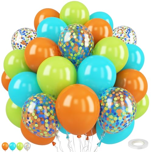 Image of Dinosaur Balloons 50PCS 12 Inch Fruit Green Blue and Orange Balloons