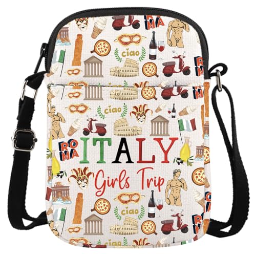 GJTIM Italian Souvenir Italy Theme Gift Italy Vacation Gift Italy Bachelorette Trip Gift Italy Crossbody Bag (Trip Italy CB)