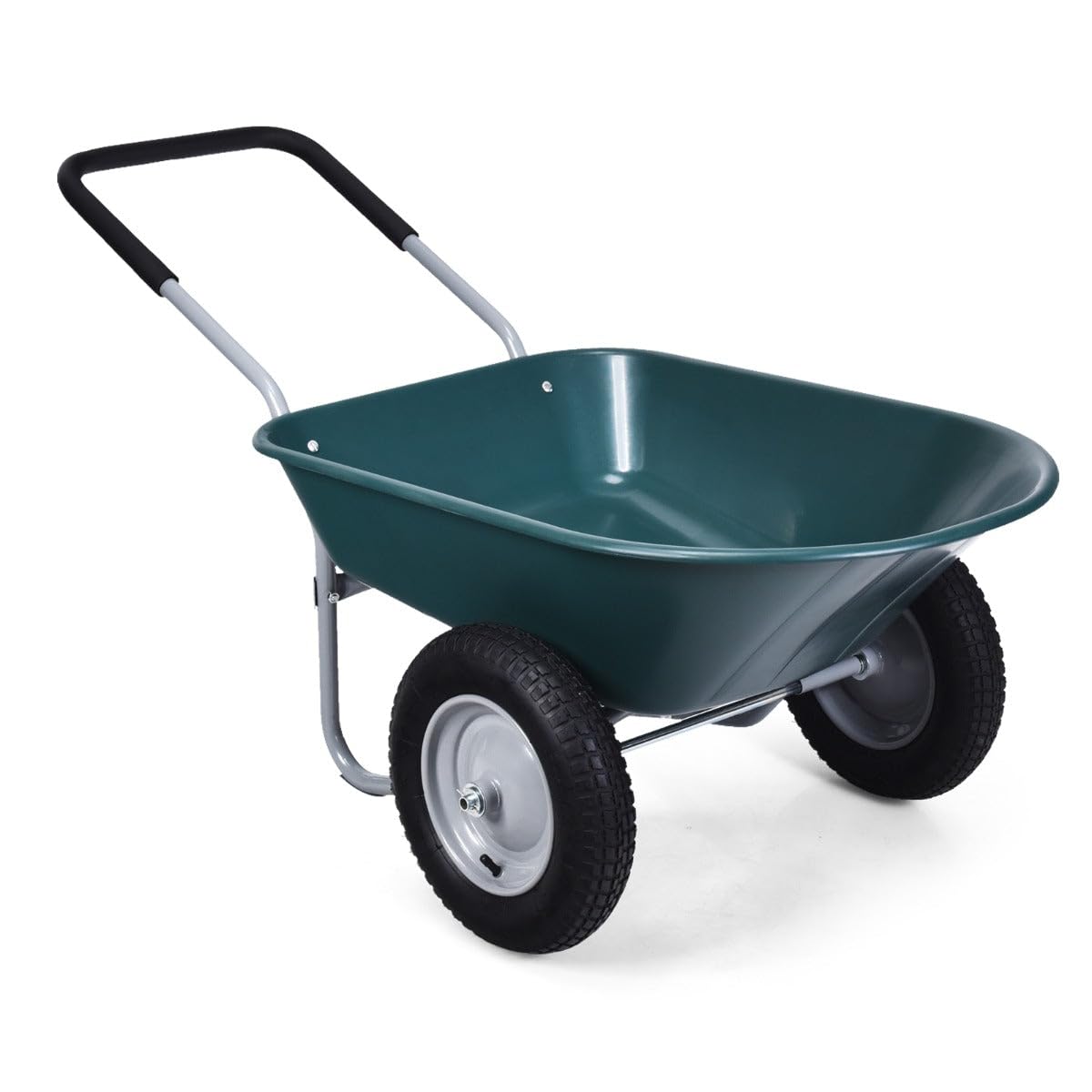 Carretilla de jardín 65 x 145 x 65 cm 100 kg de carga mango ergonómico marco de hierro verde 20_0010785