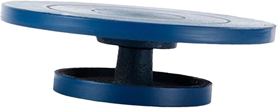 Perfeclan Sculpting Wheel Sculptor Turntable with Ball Bearing Versatile Stable and Smooth Accessories Metal Construction for Pottery, Clay, Blue 17cm