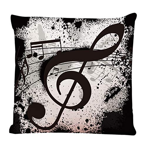 Ofocam Music Not Throw Pillow Cover A Set Music Notes Iconhand Drawn Music Signs Square Decorative Throw Pillow Cushion Case for Home Couch Living Room Bed Sofa Car 18 x 18 Inches Pillowcase
