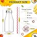 Irenare 40 Sets Plastic Small Milk Bottles with Straws and Metal Lids Clear Plastic Bottle for Dairy Milk Party Bottle for Milk Juices Shakes Smoothies, 40 Bottles and 40 Straws (Silver,8 oz)