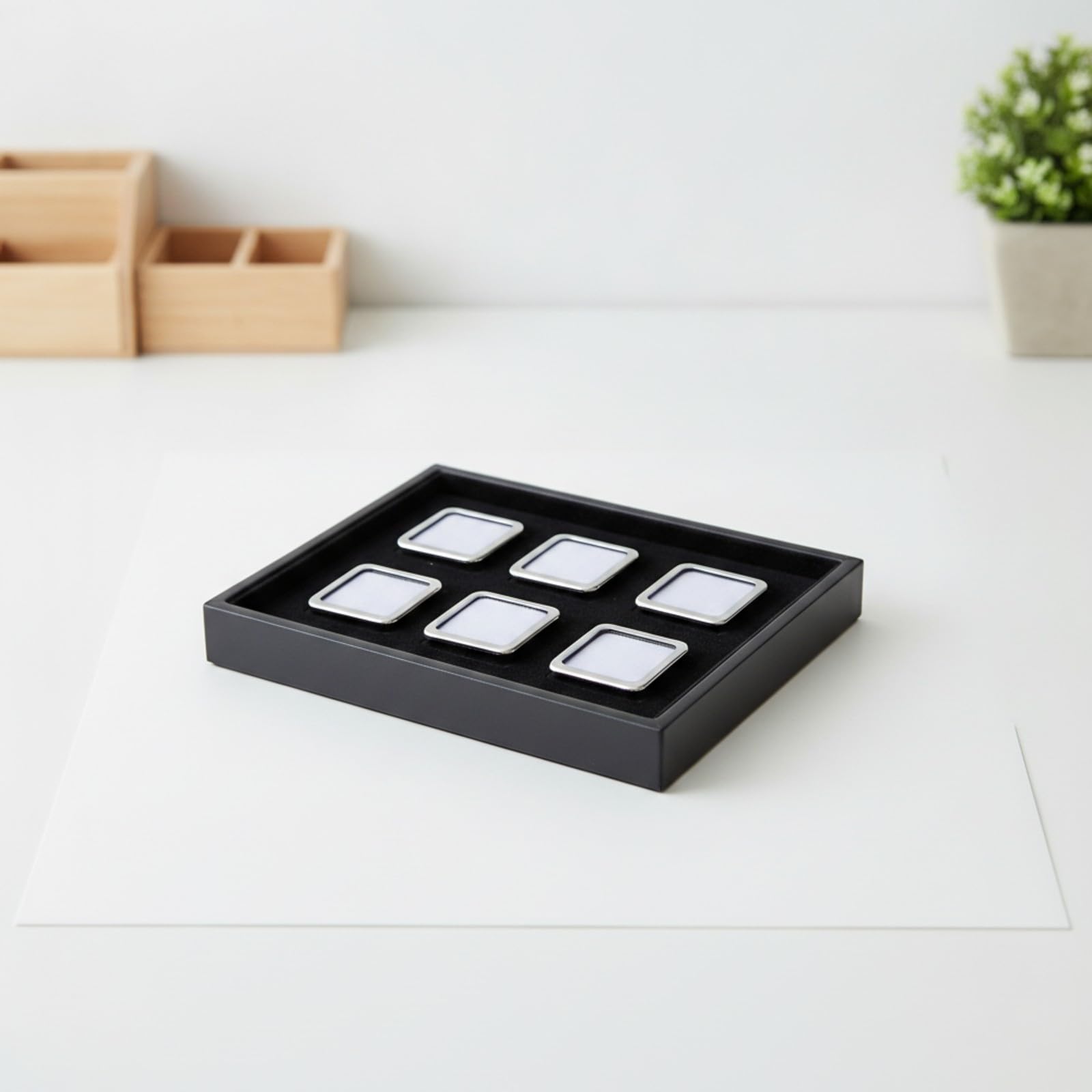 Plateau à Bijoux avec 6 Compartiments , Argent Mat , Argent Mat Lot 6 S