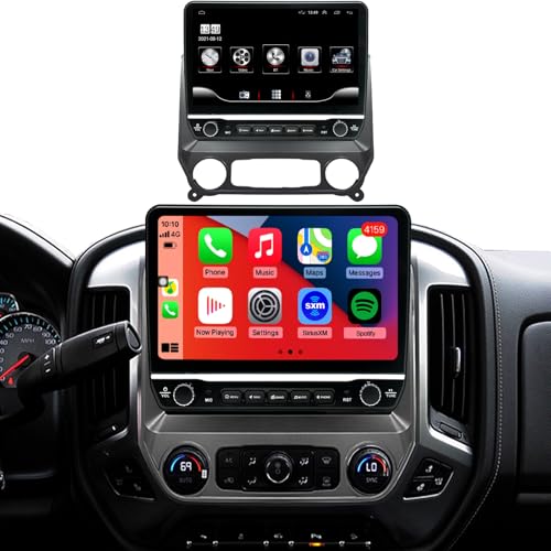 for Chevy Silverado Sierra Radio Upgrade 2014 2015 2016 2017 2018 QLED Touch Screen Stereo 8 Core CPU Carplay Android Auto Ready Keep OEM Camera and Steering Wheel Control