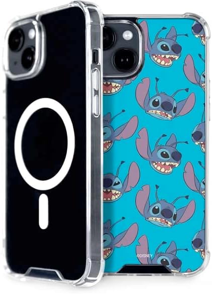 Skinit Phone Case Compatible with MagSafe iPhone 13 - Officially Licensed Disney Lilo and Stitch Face Expression Pattern Design