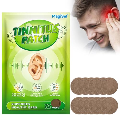 Tinnitus Patches, Pflaster für die Gesundheit des Ohrs, Ohr-Akupunktur-Patch, Ohr-Gesundheits-Patch, Natürliche pflanzliche Inhaltsstoffe Tinnitus Patch, Für die Ohrenpflege, (12 Stück)