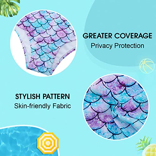 Little Girls One Piece Swimsuit Ruffles Blue Mermaid Swimwear Comfy Sling Quick Dry Bathing Suit For Daughter 6-7 Years #TOP5