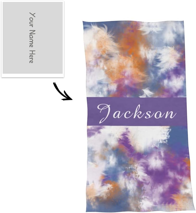 E-shine Tie dye Beach Towels Custom Beach Towels with Name Personalized Beach Towel Customize Beach Towels for Adult
