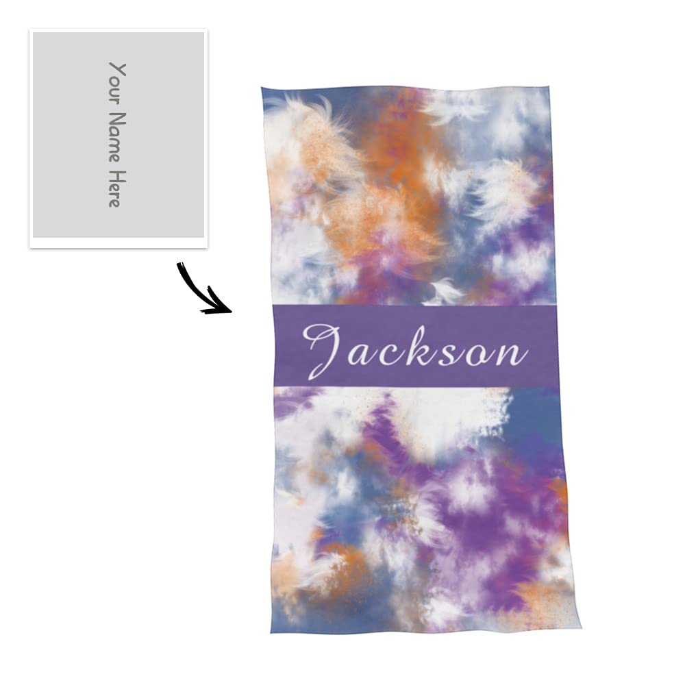 E-shine Custom Beach Towels - Personalized With Name, Tie Dye Design - View #8