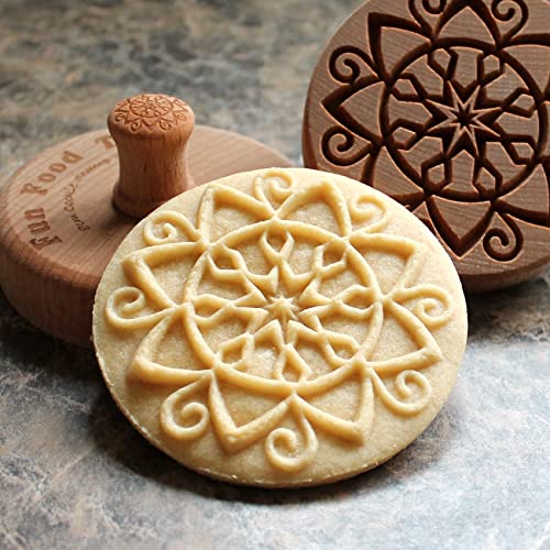 Fun Food Tools, Large Wood Cookie Stamp, 3.1 Inch (Holiday Star Cs8-006) #TOP3