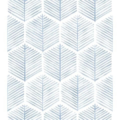 MelunMer Modern Peel and Stick Wallpaper Boho Contact Paper for Cabinets and Drawers Self Adhesive Wallpaper Removable Wallpaper for Bedroom Geometric Wallpaper for Bathroom Blue/White 17.3''×591'' Cover