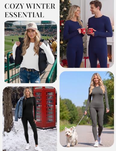 Ekouaer Thermal Underwear for Women Long Johns Base Layer Winter Clothes - image 6