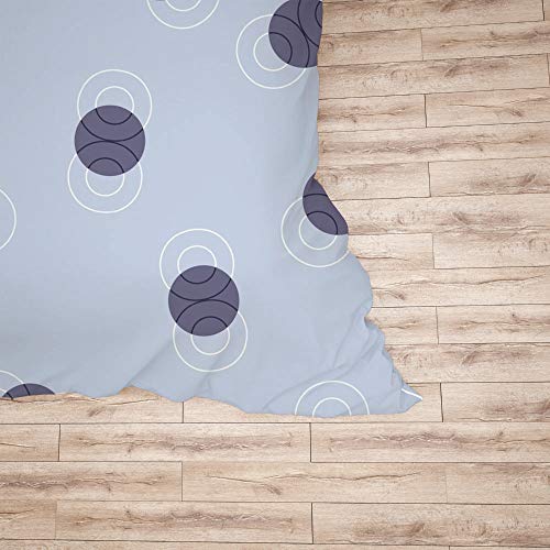 Parure de lit en polyester de qualité supérieure motif cercles bleu clair - 6