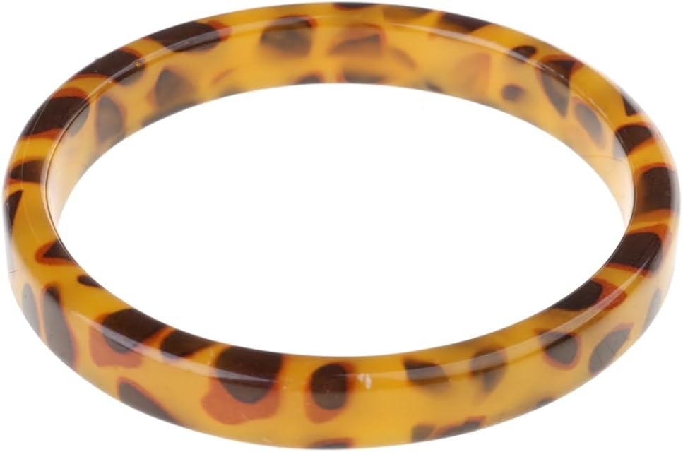 Fashion Bracelet, Brown Leopard Mottled Bangle All-match Polygon Resin Bracelet for Wedding Engagement Party Anniversaries