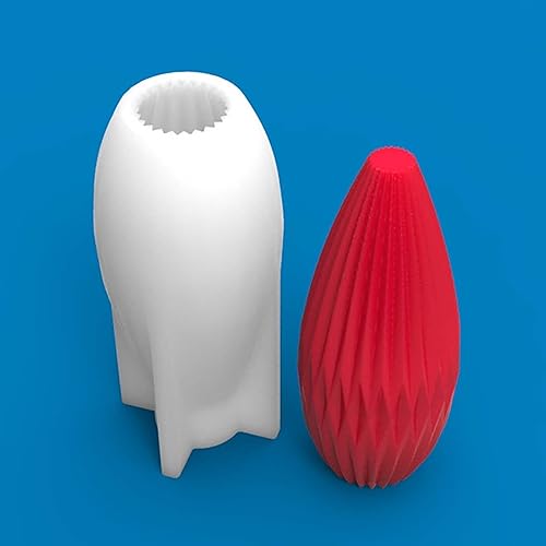 Miniatura 3 de Grainrain Molde de vela de silicona con diseño de geometría 3D, molde de vela de pilar decorado, moldes de silicona hechos a mano para velas, cera,