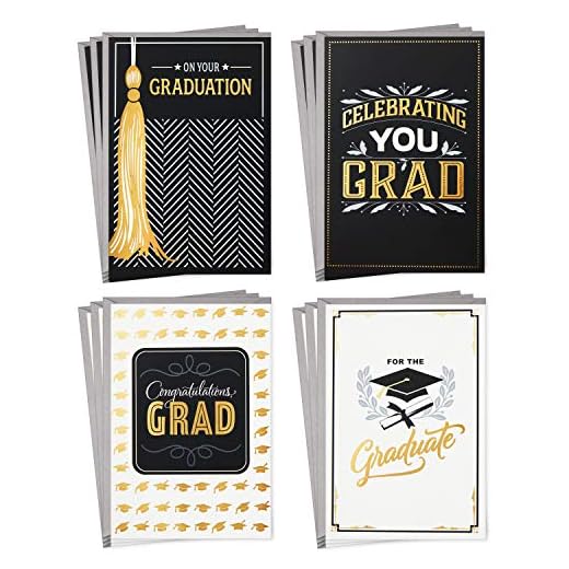 Hallmark Graduation Cards Assortment, Congratulations Grad (12 Cards and Envelopes, 4 Designs)