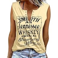 [Fun Print Vest Tops for Women] Fun Pattern Letter Print, Retro Distressed Ring Hole Deep V Neckline, Summer Casual Letter Print Quote Tank Top, Trendy Vintage Graphic, Country Music T-Shirt, Vacation Reception Fun Beach Tank Top. [Soft and Comfortab...