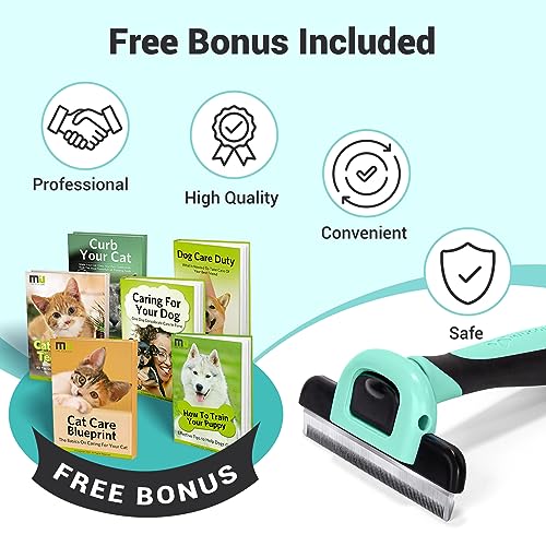Image of MIU COLOR Pet Grooming Brush, Deshedding Tool for Dogs & Cats, Spring Green | Effectively Reduces Shedding by up to 95%,Safe and Comfortable for Short Medium and Long Pet Hair