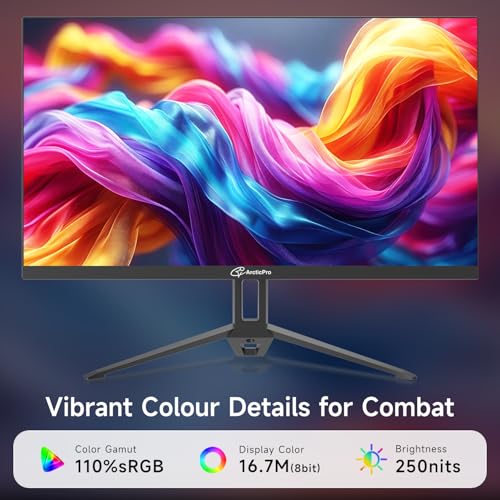 Image of ArcticPro 24 inch 260Hz 240Hz Gaming Monitor, FHD 1080p Monitor, Adaptive Sync, HDMI, DP Ports, VESA, 120% sRGB, 3-Sided Frameless, Ultra Slim, Enhanced Eye Care, 3000:1 Contrast