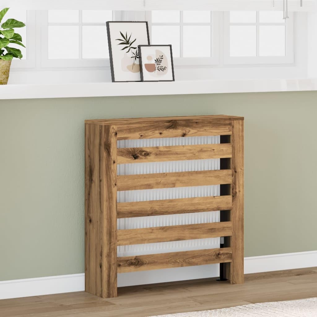 Tidyard Cache-radiateur chêne Artisanal 78x20x82 cm Bois d'ingénierie, Couvercle de Radiateur, Dessus Lisse Cache Radiateur pour Salon, Chambre à Coucher, Cuisine, Bureau