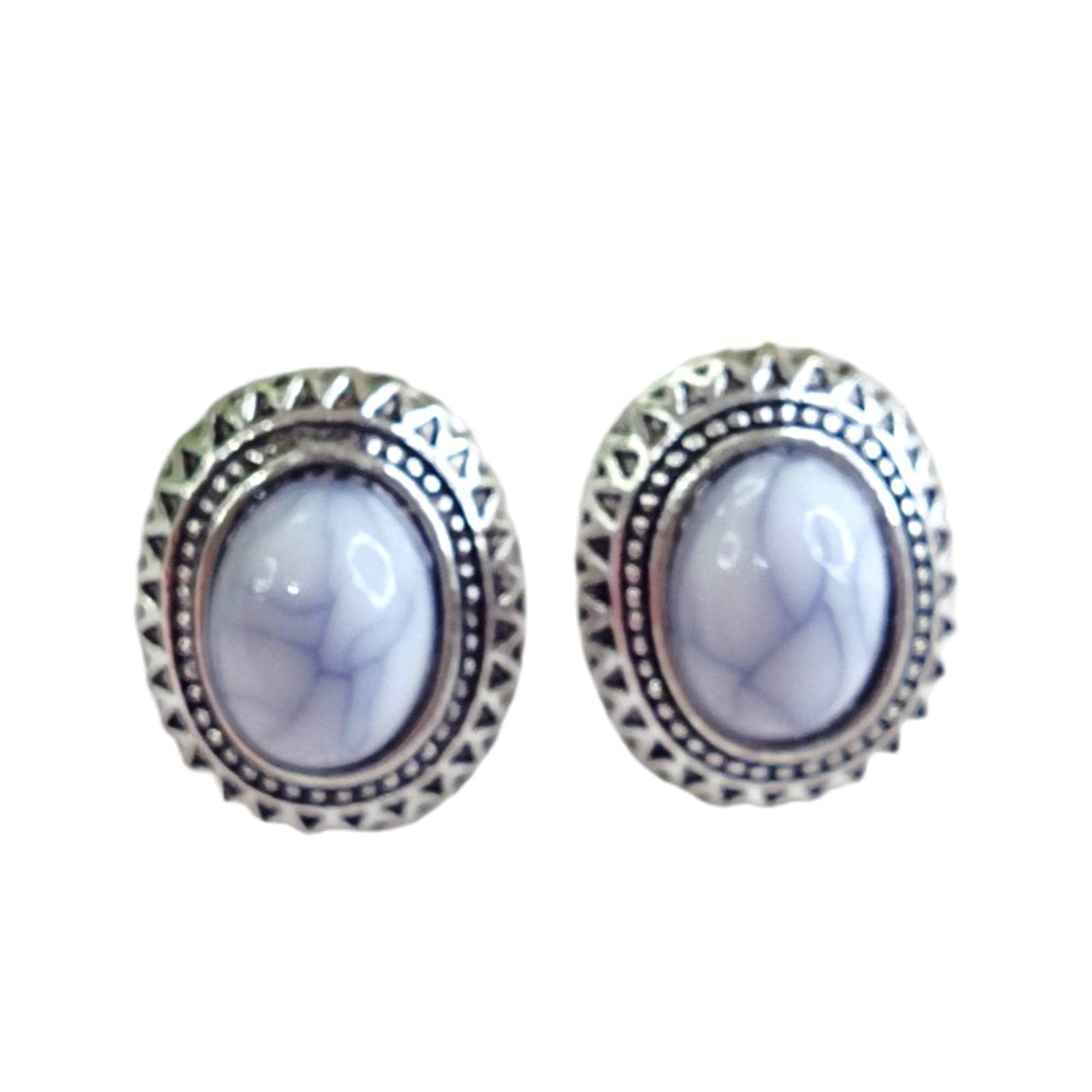 Turquoise Oval Stone Stud Earrings/Tiny Stud Earrings Girls and Women Earrings/Size 12 mm (White) (B0C28HT6VT) Amazon Price History, Amazon Price Tracker