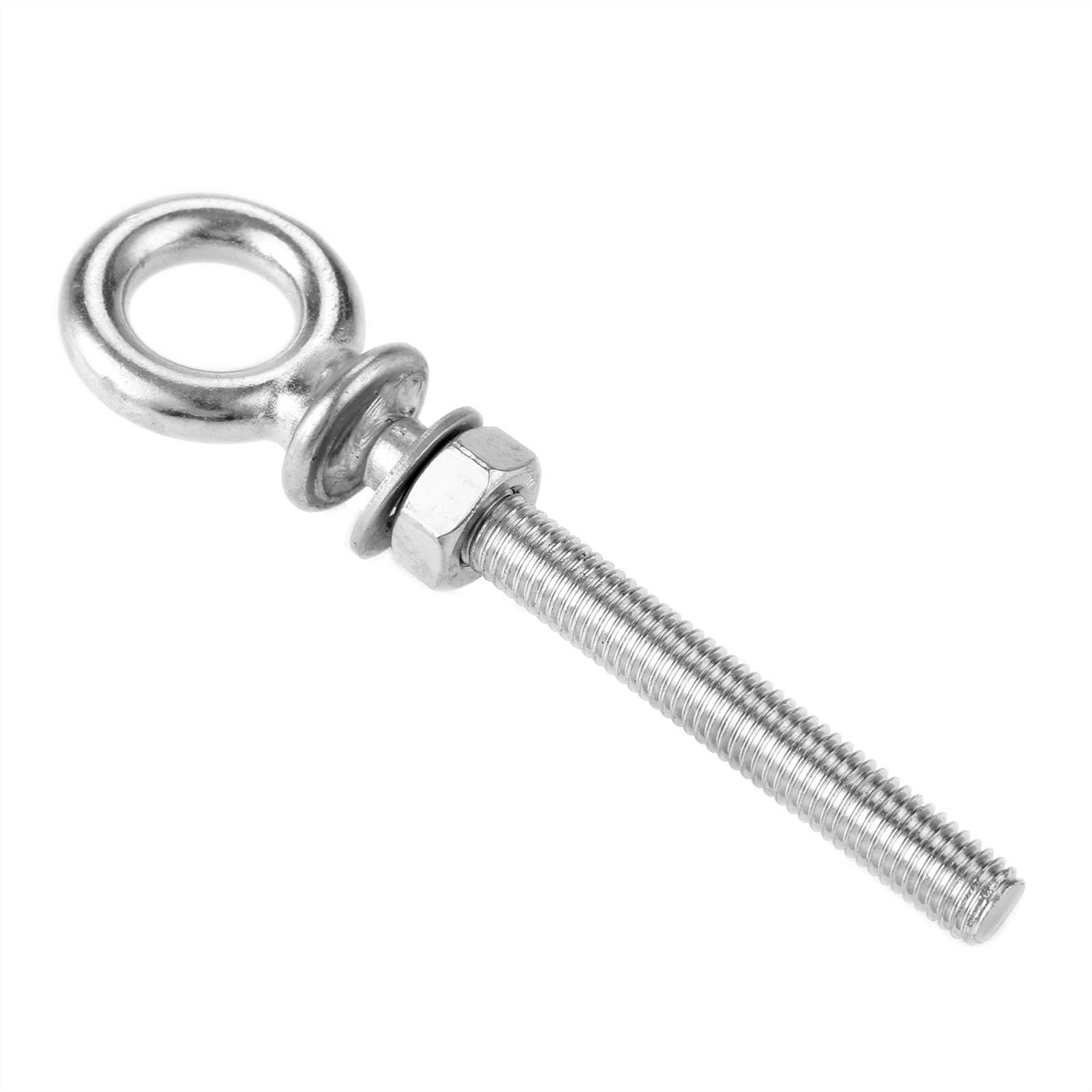 Pernos de argolla de elevación de acero inoxidable, cáncamos, 1 pieza de cáncamos de acero inoxidable con tuercas y arandelas, anillo redondo, gancho, tornillo, sujetadores, anillo de elevación roscad