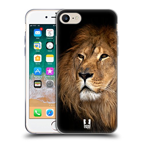 Coque en gel doux Lion Faune pour iPhone 7 pour éviter les rayures au dos