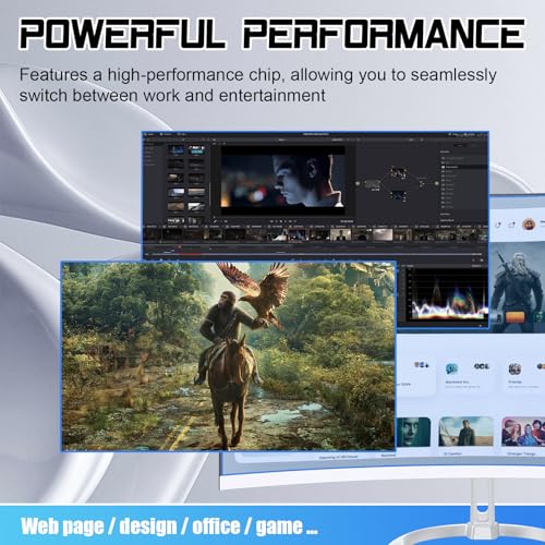 Image of All-in-One Desktop Computer PC, 24 inch FHD Curved Display Monitor I3-8100T Quad-Core Processor 16GB RAM 512GB SSD Desktop, WiFi Bluetooth Keyboard & Mouse for Home Business Office Gaming
