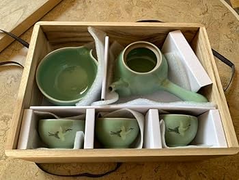 新品未使用　韓国陶器　茶器セット　6客 Amazon.co.jp: 茶道具 中国茶道具 茶器セット 陶器 急須 セット