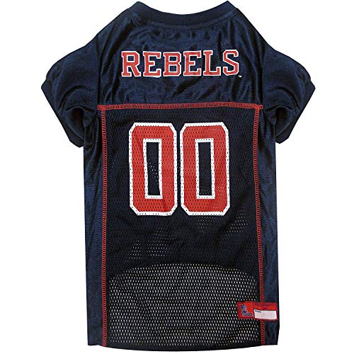 Image of Pets First Collegiate Mississippi Rebels Dog Mesh Jersey, Large