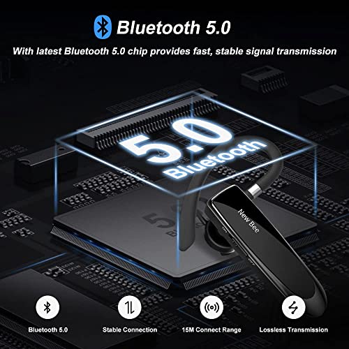 New Bee Bluetooth Headset V5.0 Handsfree Bluetooth-oortelefoon met 24 uur gesprekstijd en meer 60 dagen stand-by met… - Image 8
