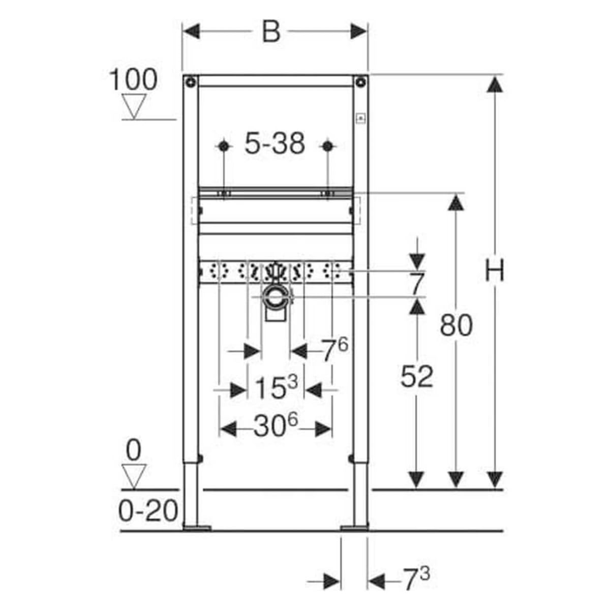 Geberit Duofix Waschtisch Element 1120 mm, 1 Stück, GEB111430001