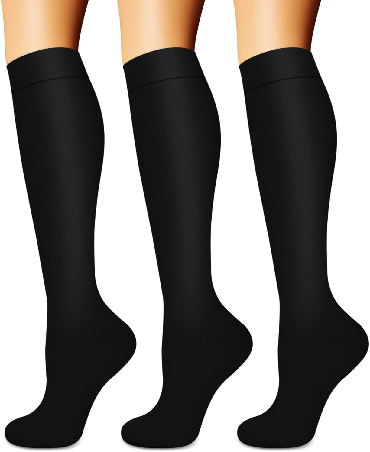 Copper Compression Socks Women & Men Circulation(6 pairs) - Best for Running, Nursing, Hiking, Recovery & Flight Socks