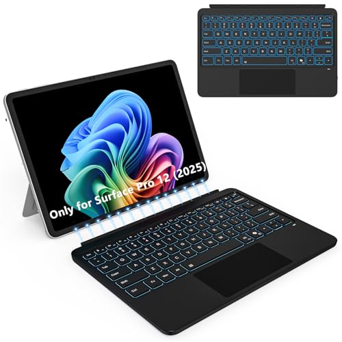 Foeytaody Keyboard for Microsoft Surface Pro 12 inch (2025), Bluetooth Wireless Magnetic Keyboard...