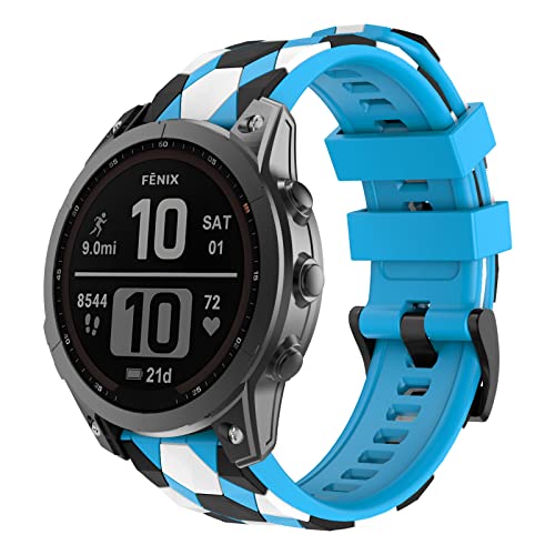 OVERSTEP Compatible for Garmin Fenix 7X/5X/5X Plus/6X/6X Pro/3/HR/Descent MK1 & Suunto 9 Baro/9/7/Spartan Sport Wrist HR/D5 26mm Wide Soft Silicone Sports Watch Band