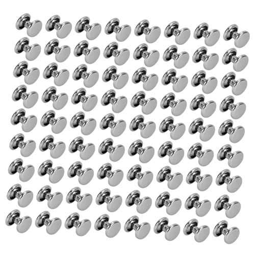 OSALADI 100 Piezas Unidades Remaches Metálicos para Encuadernación Diseño de Doble Tapa Boca Hueca para Agarre Cómodo Accesorios para Álbumes de Fotos Cuadernos Diarios y de Recetas
