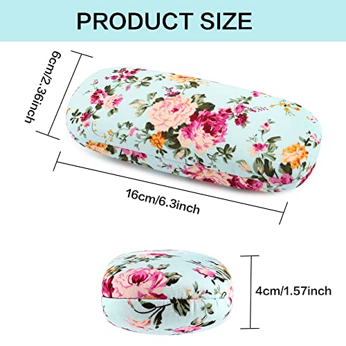 Image of Glasses Case Hard Shell Eyeglass Case for Women Fabrics Floral Retro Spectacle Case Box Portable