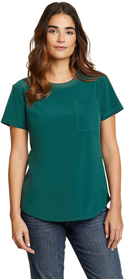 Camiseta con bolsillo Eddie Bauer Departure Ss para mujer