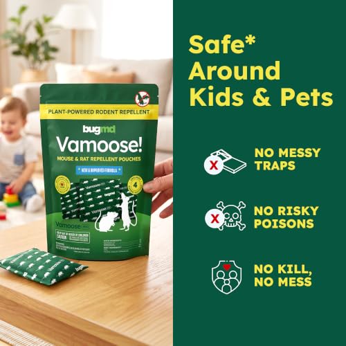 Image of BugMD Vamoose! Pro Mouse and Rat Repellent Pouches, Mineral Pumice