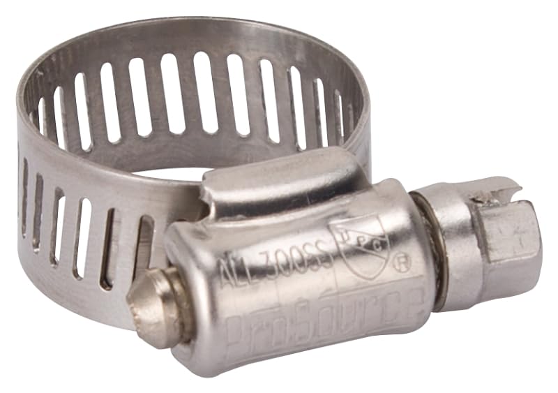 Rocky Mountain Goods 1/2" Heavy Duty Stainless Steel Hose Clamp - Range is 3/8" - 7/8" - SAE #6-1/2" Band Width - Worm Drive - Stainless Steel Screw