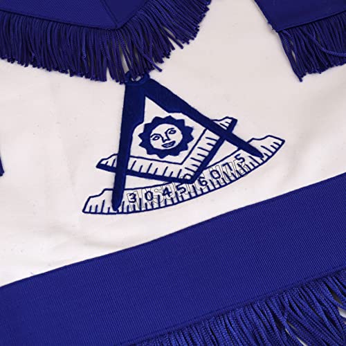 Masonichub Past Master Masonic Apron Fringe Blue Lodge Square & Compass 100% Lambskin Leather #TOP1